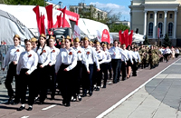 Городской смотр строя и песни.